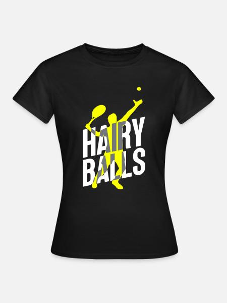 Hairy Balls - Funny Tennis - Women's T-Shirt - black