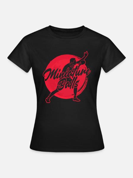 Miniaturbälle - Lustiges Ping Pong - Frauen T-Shirt - Schwarz