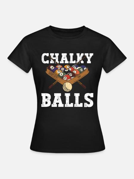 Chalky Balls - Lustige Billardkugeln - Frauen T-Shirt - Schwarz