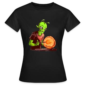 Alien comme souffleur de verre - souffleurs de verre souffleurs de verre - T-shirt Femme - noir - Devant - AI Model Female 172 dark (172cm)
