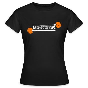 Seulement ici pour le verre fondu - soufflage de verre - T-shirt Femme - noir - Devant - AI Model Female 172 dark (172cm)