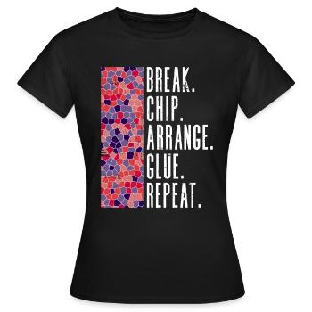 Pause. Chip. Ordnen. Kleben. Wiederholen. - Chip - Frauen T-Shirt - Schwarz - Vorne - AI Model Female 172 dark (172cm)