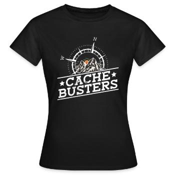 Cache Busters - Geocaching Geocacher - Women's T-Shirt - black - Front - AI Model Female 172 dark (172cm)