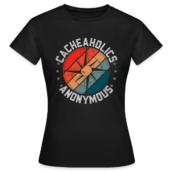 Cacheaholics Anonymous - Geocaching Geocacher - T-shirt Femme - noir - Devant - AI Model Female 172 dark (172cm)