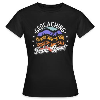 Geocaching is a team sport - Geocaching - Women's T-Shirt - black - Front - AI Model Female 172 dark (172cm)