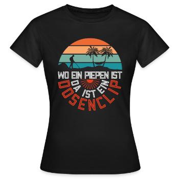 Piepen Dosenclip.. - Metalldetektor Sondengänger - Frauen T-Shirt - Schwarz - Vorne - AI Model Female 172 dark (172cm)