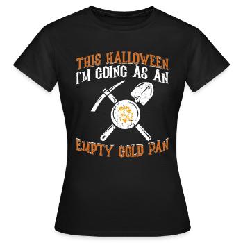Pour Halloween, j’y vais comme une casserole d’or vide - T-shirt Femme - noir - Devant - AI Model Female 172 dark (172cm)