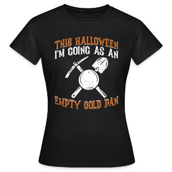 Pour Halloween, j’y vais comme une casserole d’or vide - T-shirt Femme - noir - Devant - AI Model Female 172 dark (172cm)