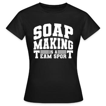 Savon Fabrication de savon Fabricant de savon Fabricant de savon - T-shirt Femme - noir - Devant - AI Model Female 172 dark (172cm)