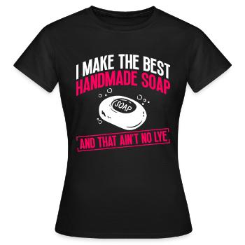 savon fabrication savon savonnière savonnerie savon chaudière - T-shirt Femme - noir - Devant - AI Model Female 172 dark (172cm)