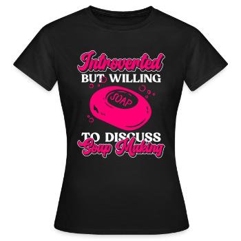 savon fabrication savon savonnière savonnerie savon chaudière - T-shirt Femme - noir - Devant - AI Model Female 172 dark (172cm)