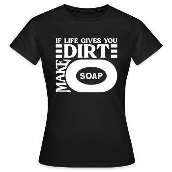 savon fabrication savon savonnière savonnerie savon chaudière - T-shirt Femme - noir - Devant - AI Model Female 172 dark (172cm)