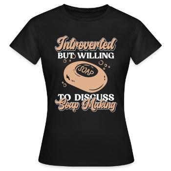 savon fabrication savon savonnière savonnerie savon chaudière - T-shirt Femme - noir - Devant - AI Model Female 172 dark (172cm)