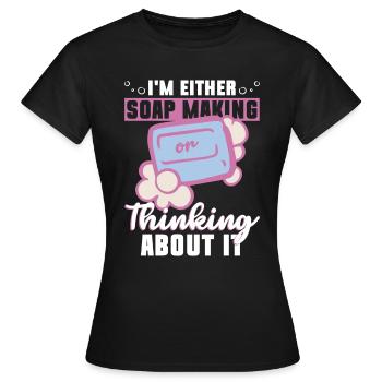 savon fabrication savon savonnière savonnerie savon chaudière - T-shirt Femme - noir - Devant - AI Model Female 172 dark (172cm)