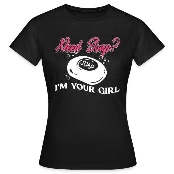savon fabrication savon savonnière savonnerie savon chaudière - T-shirt Femme - noir - Devant - AI Model Female 172 dark (172cm)