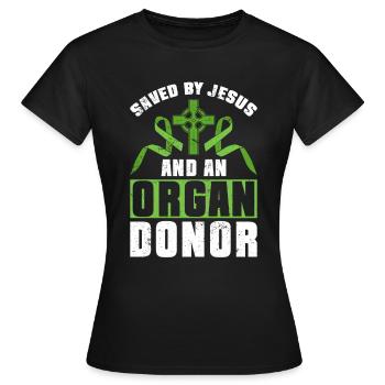 Don d’organes Greffe d’organes Don d’organes - T-shirt Femme - noir - Devant - AI Model Female 172 dark (172cm)