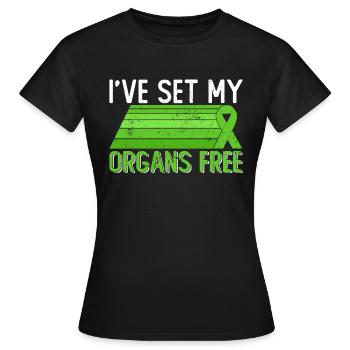 Don d’organes Greffe d’organes Don d’organes - T-shirt Femme - noir - Devant - AI Model Female 172 dark (172cm)