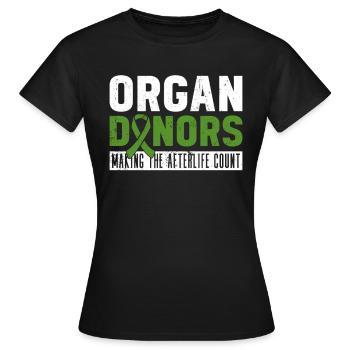 Don d’organes Greffe d’organes Don d’organes - T-shirt Femme - noir - Devant - AI Model Female 172 dark (172cm)