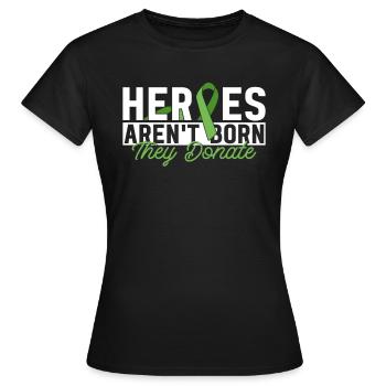 Don d’organes Greffe d’organes Don d’organes - T-shirt Femme - noir - Devant - AI Model Female 172 dark (172cm)