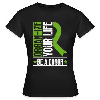 Don d’organes Greffe d’organes Don d’organes - T-shirt Femme - noir - Devant - AI Model Female 172 dark (172cm)