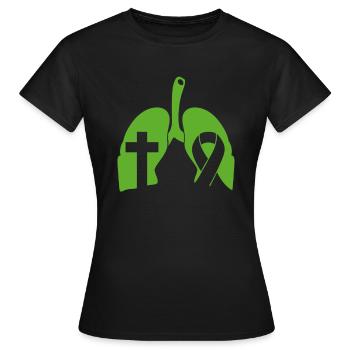 Greffe d’organe par fente de donneur d’organes - T-shirt Femme - noir - Devant - AI Model Female 172 dark (172cm)