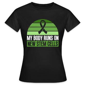 Greffe de cellules souches Donneur de cellules souches Cellule souche - T-shirt Femme - noir - Devant - AI Model Female 172 dark (172cm)