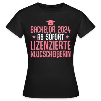 Bachelorpüfung bestanden 2024 Bachelor Abschluss - Frauen T-Shirt - Schwarz - Vorne - AI Model Female 172 dark (172cm)