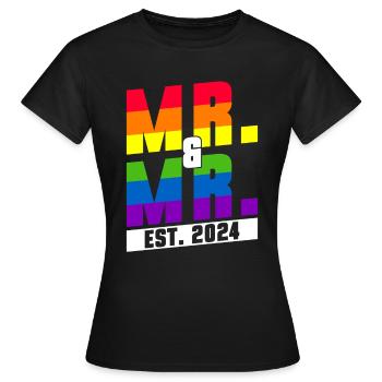 Mariage Gay Pride 2024 Mariage gay - T-shirt Femme - noir - Devant - AI Model Female 172 dark (172cm)