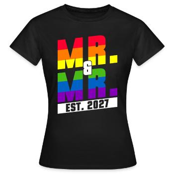 Gay Pride Hochzeit 2027 Homo-Ehe - Frauen T-Shirt - Schwarz - Vorne - AI Model Female 172 dark (172cm)