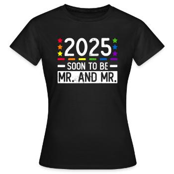 Mariage Gay Pride 2025 Mariage gay - T-shirt Femme - noir - Devant - AI Model Female 172 dark (172cm)