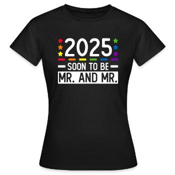 Mariage Gay Pride 2025 Mariage gay - T-shirt Femme - noir - Devant - AI Model Female 172 dark (172cm)