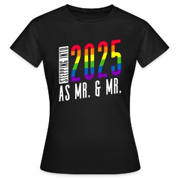 Mariage Gay Pride 2025 Mariage gay - T-shirt Femme - noir - Devant - AI Model Female 172 dark (172cm)
