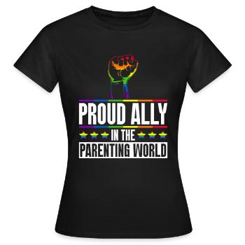 Gay Pride Fiers Parents Fils Gay - T-shirt Femme - noir - Devant - AI Model Female 172 dark (172cm)
