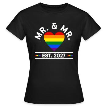 Mariage Gay Pride 2027 Mariage gay - T-shirt Femme - noir - Devant - AI Model Female 172 dark (172cm)