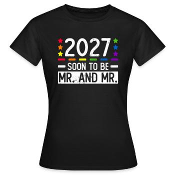 Mariage Gay Pride 2027 Mariage gay - T-shirt Femme - noir - Devant - AI Model Female 172 dark (172cm)