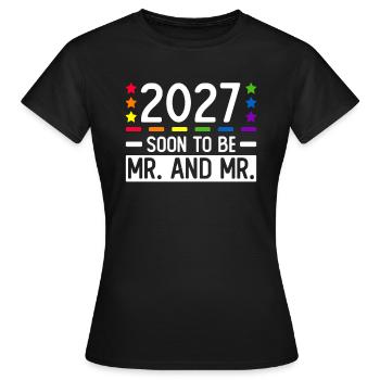 Gay Pride 2027 Mariage Mariage gay - T-shirt Femme - noir - Devant - AI Model Female 172 dark (172cm)