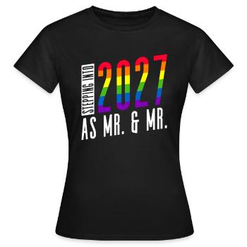 Gay Pride 2027 Mariage Mariage gay - T-shirt Femme - noir - Devant - AI Model Female 172 dark (172cm)