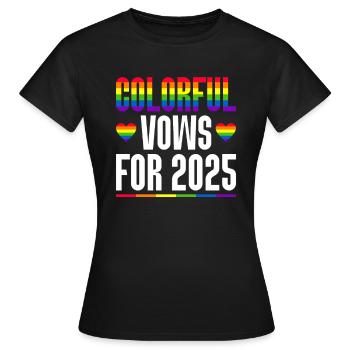 Gay Pride 2025 Mariage Mariage gay - T-shirt Femme - noir - Devant - AI Model Female 172 dark (172cm)