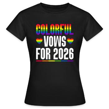 Gay Pride 2026 Hochzeit Homo-Ehe - Frauen T-Shirt - Schwarz - Vorne - AI Model Female 172 dark (172cm)