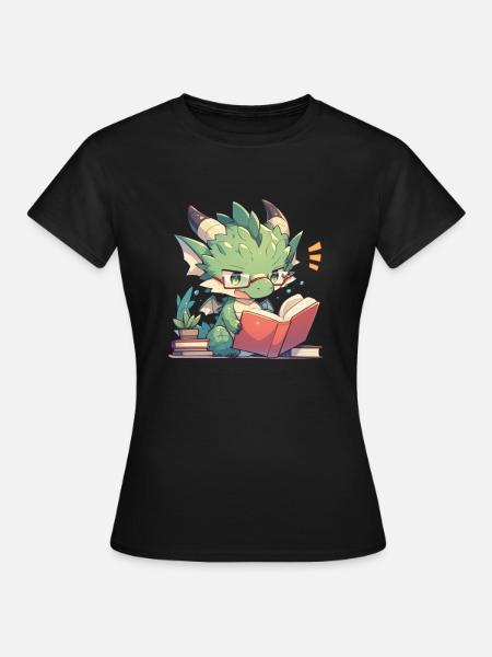 Drachen-Lesebuch-Schule Drachenkinder - Frauen T-Shirt - Schwarz