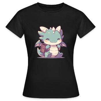 Dragon Schulranzen Dragon Kids - Frauen T-Shirt - Schwarz - Vorne - AI Model Female 172 dark (172cm)