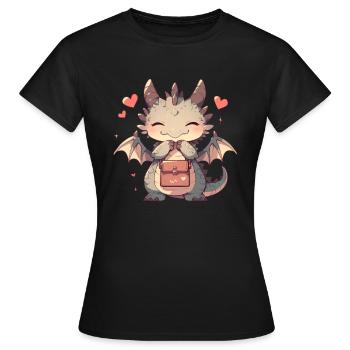 Dragon Schulranzen Dragon Kids - Frauen T-Shirt - Schwarz - Vorne - AI Model Female 172 dark (172cm)