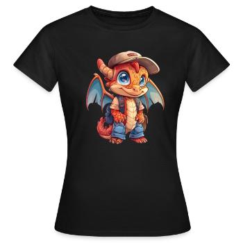 Drachenschule Kid Dragon Kids - Women's T-Shirt - black - Front - AI Model Female 172 dark (172cm)