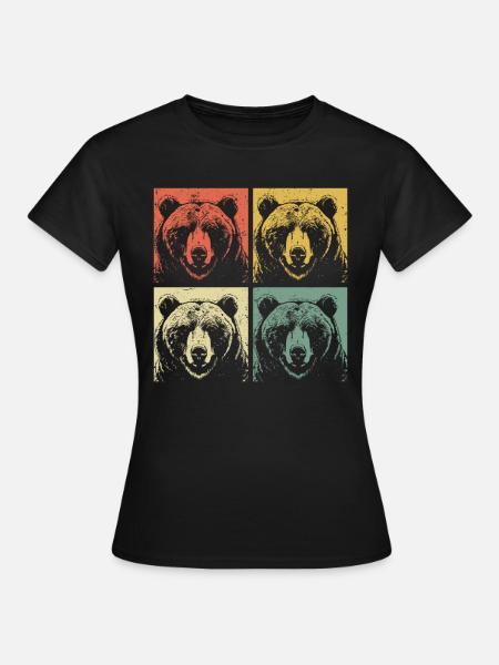 Grizzlybär Braunbär - Frauen T-Shirt - Schwarz