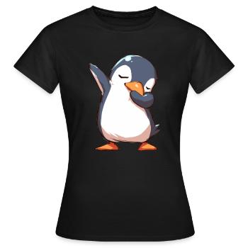 Pingouin Sondage Kawaii Pingouin Mignon - T-shirt Femme - noir - Devant - AI Model Female 172 dark (172cm)
