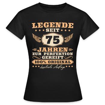 75 Geburtstag Männer Frauen 75 Jahre - Frauen T-Shirt - Schwarz - Vorne - AI Model Female 172 dark (172cm)