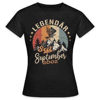 September 2002 - September 2002 Jahrestag 2002 - Frauen T-Shirt - Schwarz - Vorne - AI Model Female 172 dark (172cm)