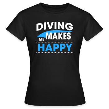 DIVING - Frauen T-Shirt - Schwarz - Vorne - AI Model Female 172 dark (172cm)