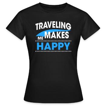 TRAVELING - Women's T-Shirt - black - Front - AI Model Female 172 dark (172cm)
