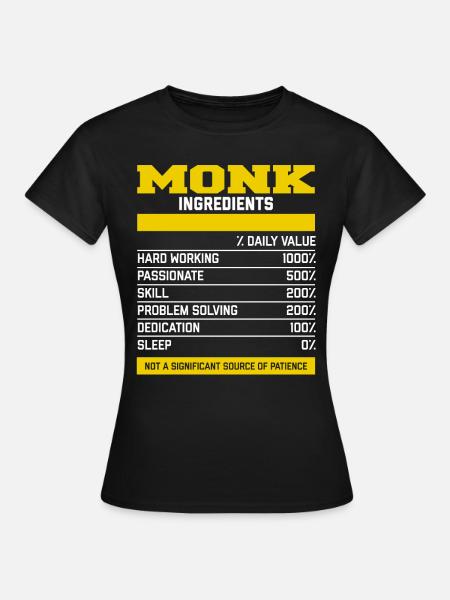 Nice Monk Ingredients T-Shirt - Frauen T-Shirt - Schwarz